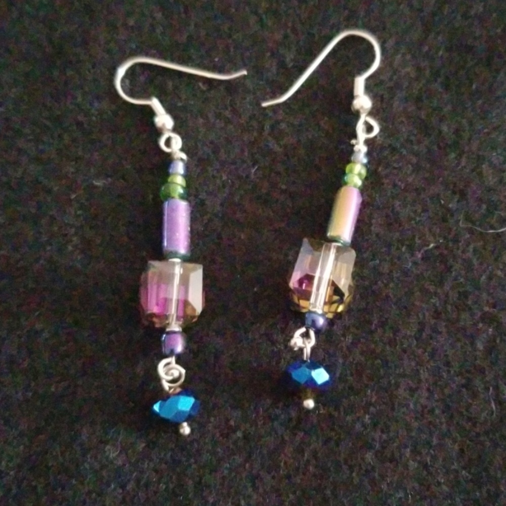 Multi-colored Swarski earrings